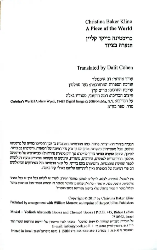 ⁦הנערה בציור / כריסטינה בייקר קליין⁩ – תמונה ⁦2⁩