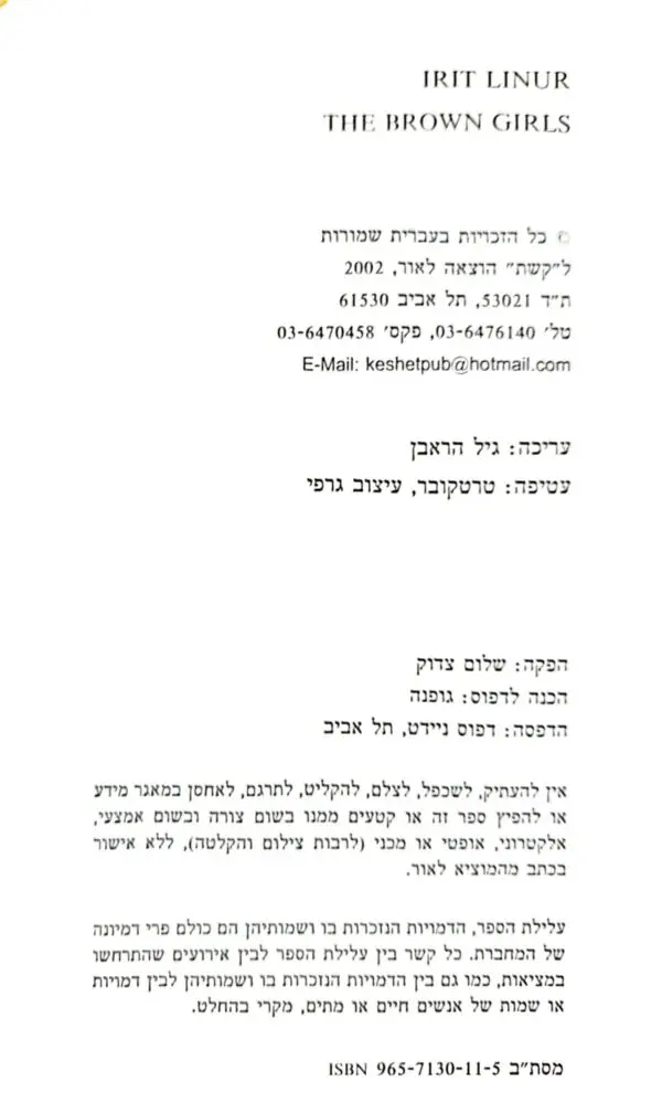 ⁦בנות בראון / עירית לינור⁩ – תמונה ⁦3⁩