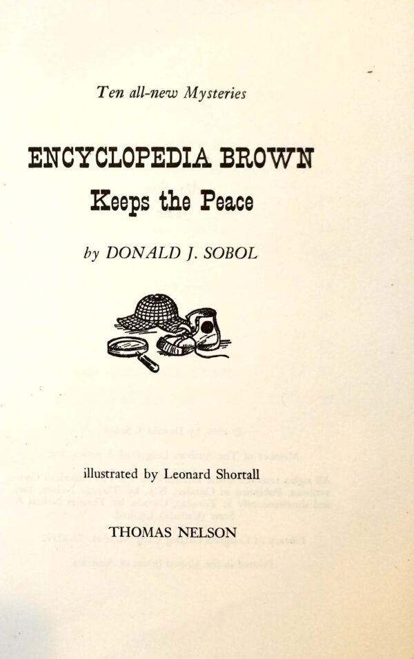 ⁦Encyclopedia Brown Keeps the Peace
by Donald J. Sobol⁩ – תמונה ⁦3⁩