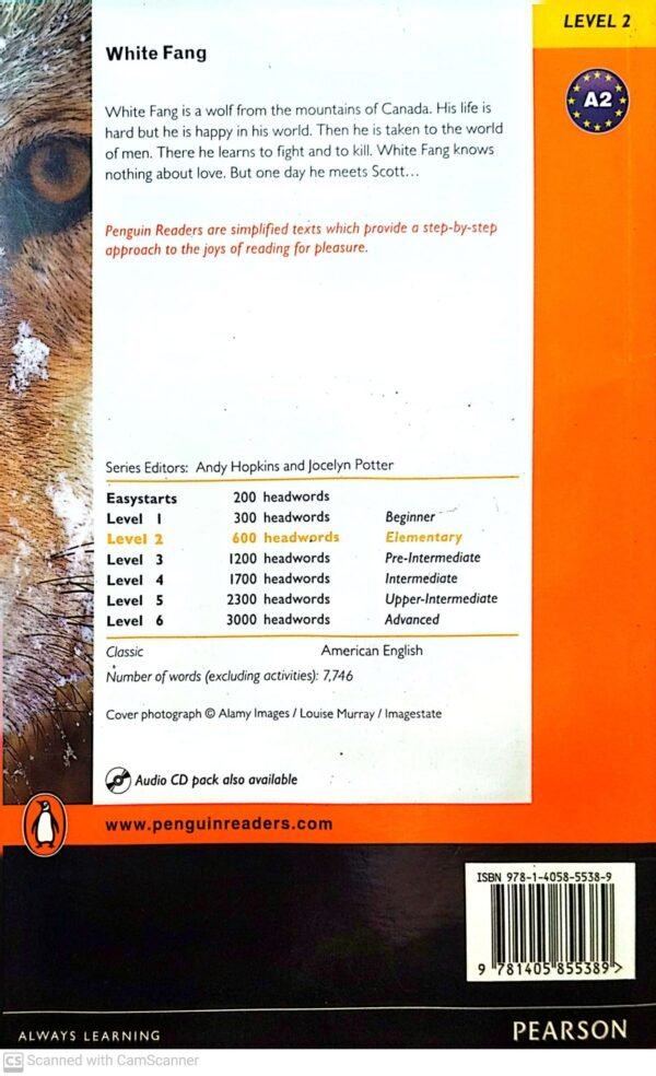⁦This Penguin Readers Level 2 edition of White Fang by Jack London (CD included)⁩ – תמונה ⁦2⁩