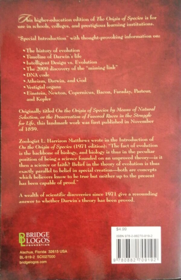 ⁦The Origin of Species – 150th Anniversary Edition by Charles Darwin (Bridge-Logos, 2009)⁩ – תמונה ⁦2⁩