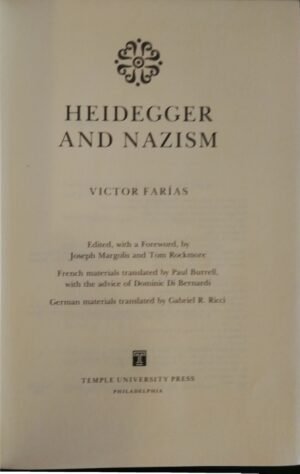 Heidegger and Nazism by Victor Farías