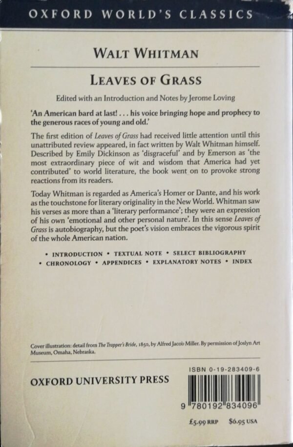 ⁦Leaves of Grass / Walt Whitman (Oxford World’s Classics, 1998)⁩ – תמונה ⁦2⁩
