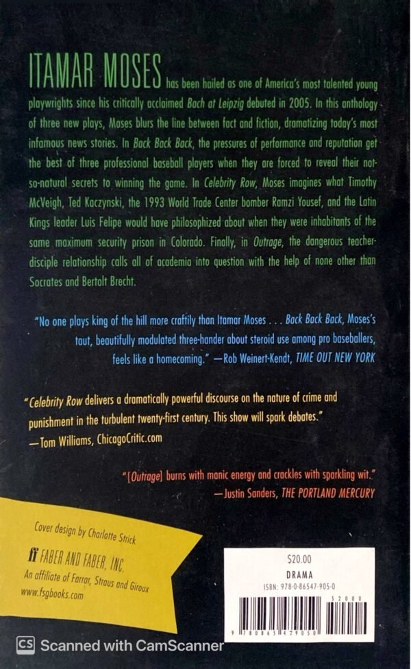 ⁦Back Back Back; Celebrity Row; Outrage: Three Plays / Itamar Moses⁩ – תמונה ⁦2⁩