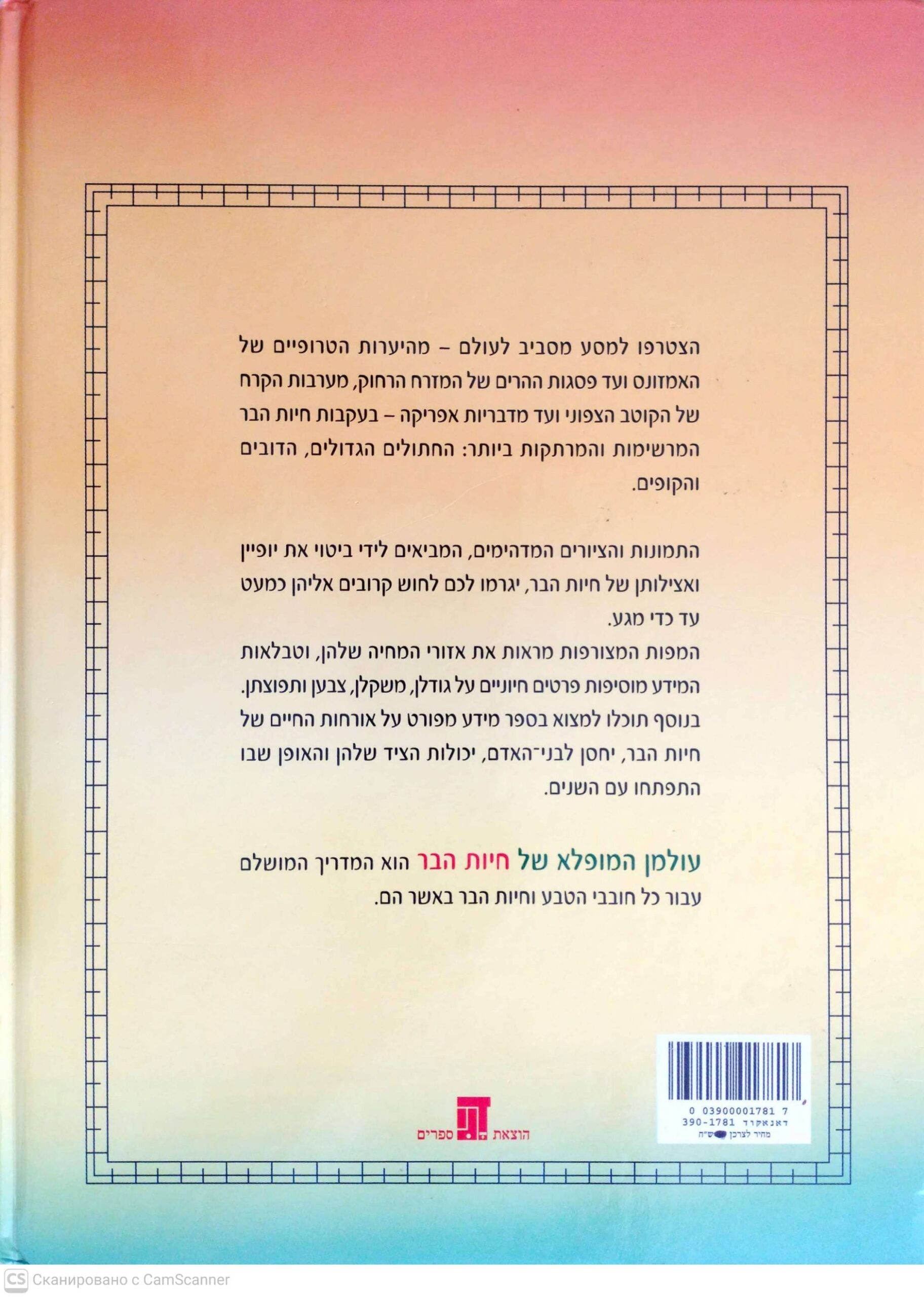 צילום של הספר עולמן המופלא של חיות הבר: מבט מקרוב על החתולים הגדולים, הדובים והקופים / ברנרד סטונהאוס