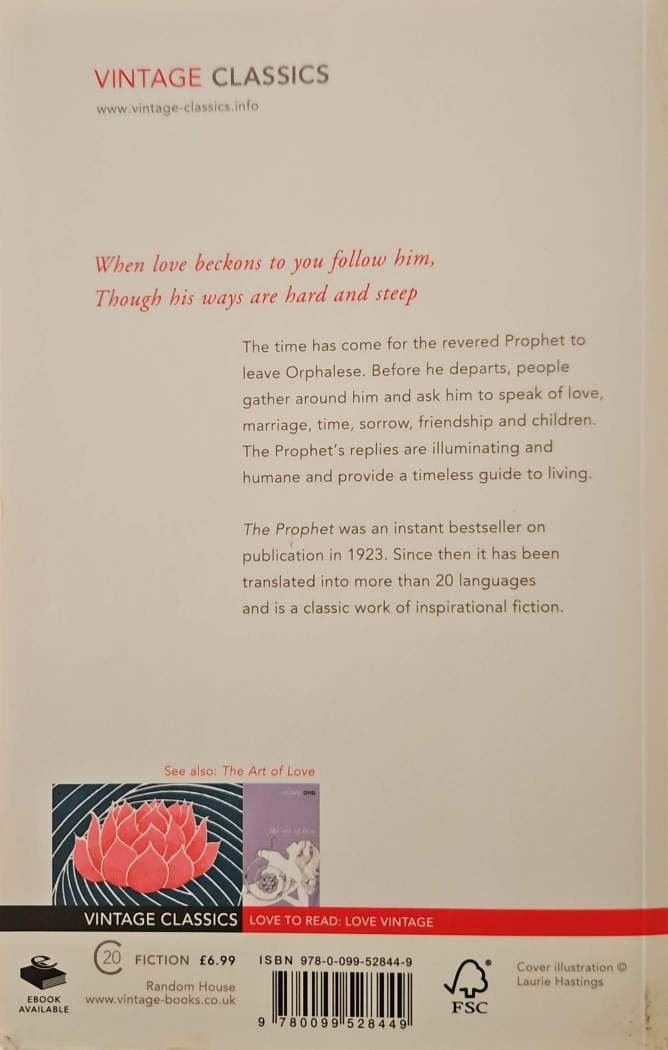 צילום של הספר The Prophet / Kahlil Gibran