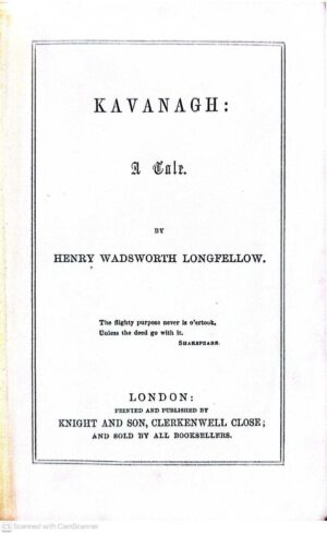 צילום של הספר Kavanagh: A Tale / Henry Wadsworth Longfellow (Knight and Son, London, 1857 Edition)