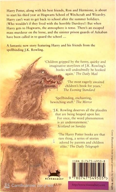 צילום של הספר Harry Potter 3: Harry Potter and the Prisoner of Azkaban / J. K. Rowling (Bloomsbury, 1999)