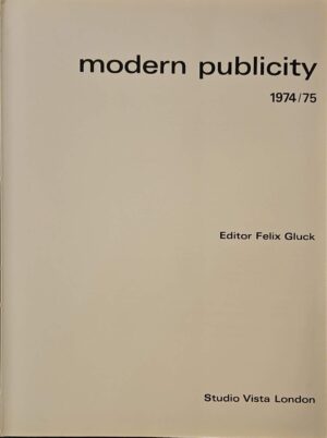 צילום של הספר Modern Publicity 44: 1974/75 / edited by Felix Gluck