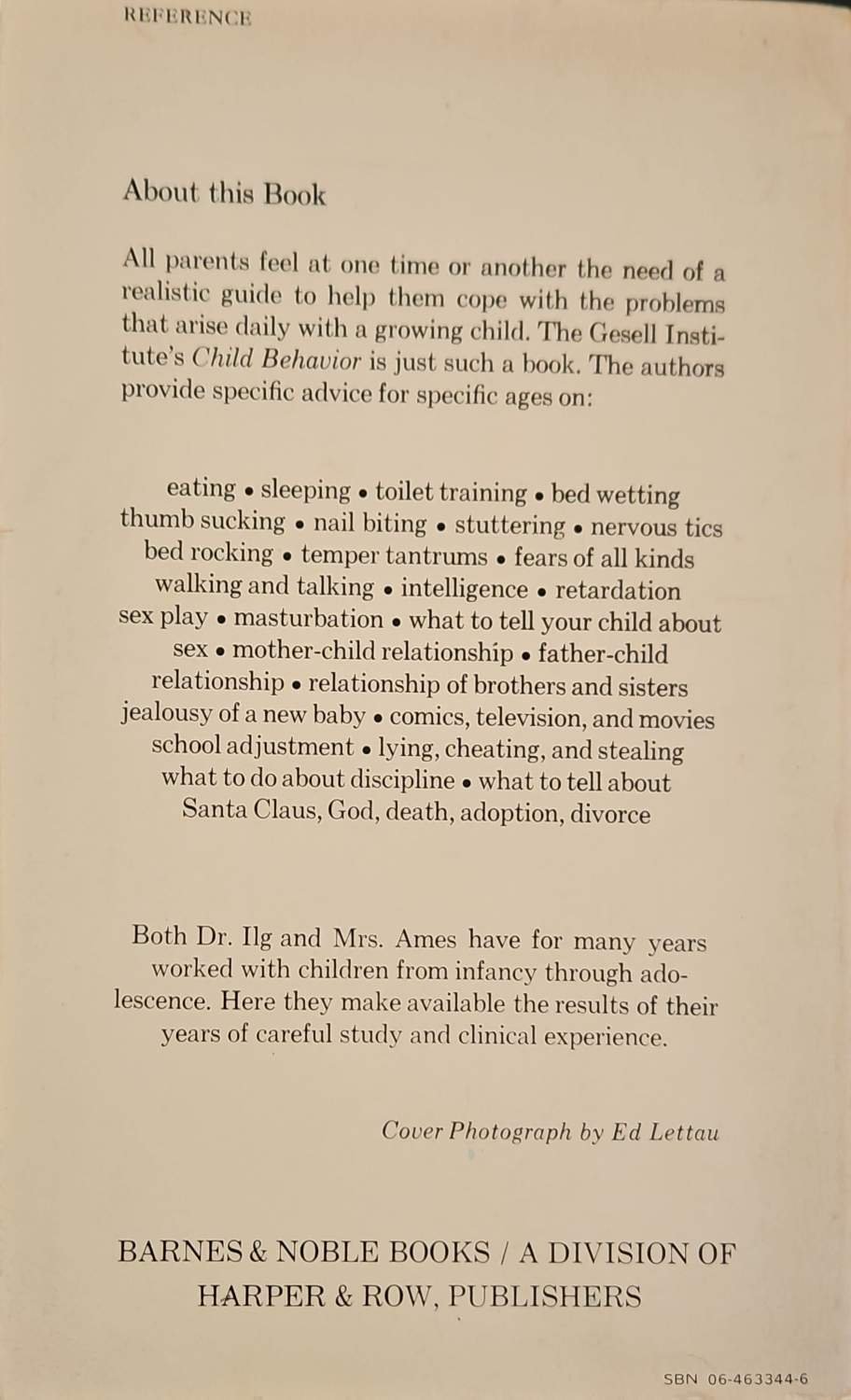 צילום של הספר The Gesell Institute's Child Behavior: From Birth to Ten / Frances L. Ilg and Louise Bates Ames